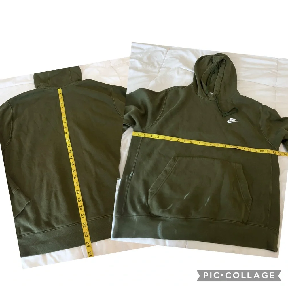 Nike Mens Army Green Fleece Hooded Pullover Sweatshirt size L